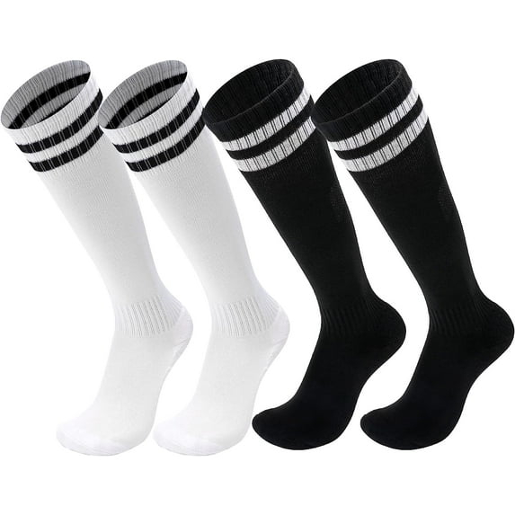 2 Pair Kids Football Socks for 5-12 Years Old Breathable Sports Training Soccer Socks Girls and Boys