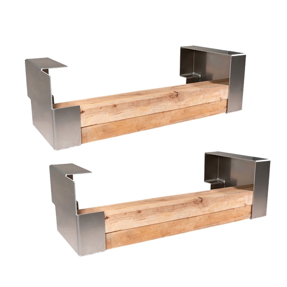 2 Pair Lightweight Aluminum Dunnage Racks for Flatbed Trailers - 20" x 15" Bolt-On Wood Holder for Gooseneck Trailers