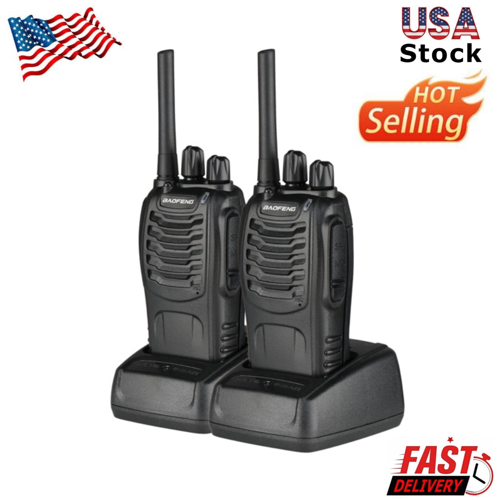 Pair Long Range Walkie Talkies Rechargeable, Two Way Radio with 1500mAh  Large Capacity Battery for Adults, 40 48 Hour Long Working Time, Portable Walkie  Talkies with Includes Full Kit