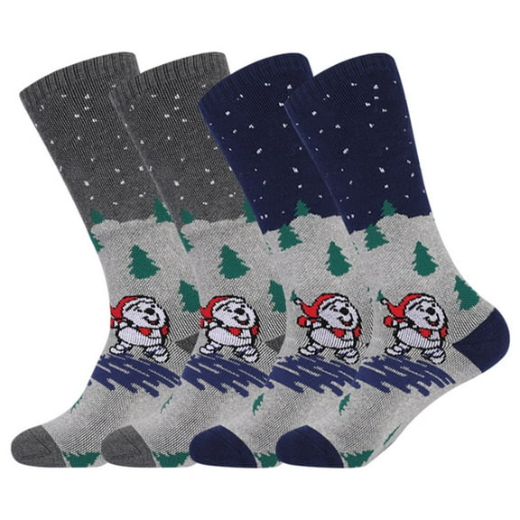 2 Pair Merino Wool Ski Socks Kids, Knee-high Warm Thermal Snowboard Skating Socks for Boys Girls Toddler