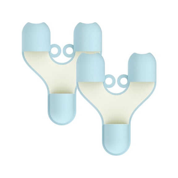 2 Pair Mini Silicone Finger Oven Mitts Heat Cold Dirty Hurt Resistant, Versatile Little Tool such as Pot Holders, Finger Food Tongs, Coffee Filter Separators Clips (Blue)