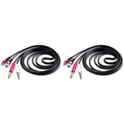 2 Pair Mr DJ CDQR12 12 Feet Dual 1/4" TS Mono to Dual RCA Male Pro DJ PA Audio Cable