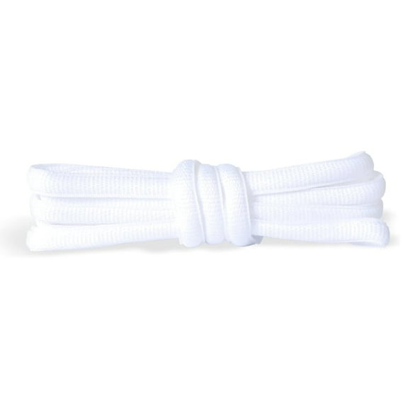 2 Pair Oval Shoelaces Half Round 1/4" Shoe Laces 8 Different Lengths White,27 inch （69 cm）
