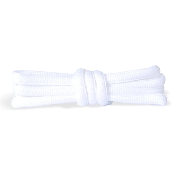 2 Pair Oval Shoelaces Half Round 1/4" Shoe Laces 8 Different Lengths White,27 inch (69 cm)