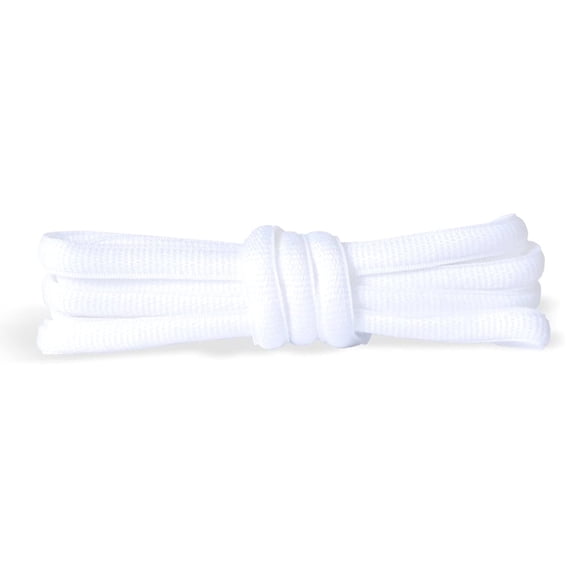 2 Pair Oval Shoelaces Half Round 1/4" Shoe Laces 8 Different Lengths White,63 inch （160 cm）