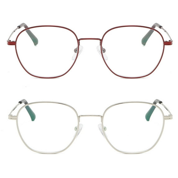 2 Pair Oversized Ultra-Light Metal Reading Glasses 1.0 1.5 2.0 2.5 3.0 Readers