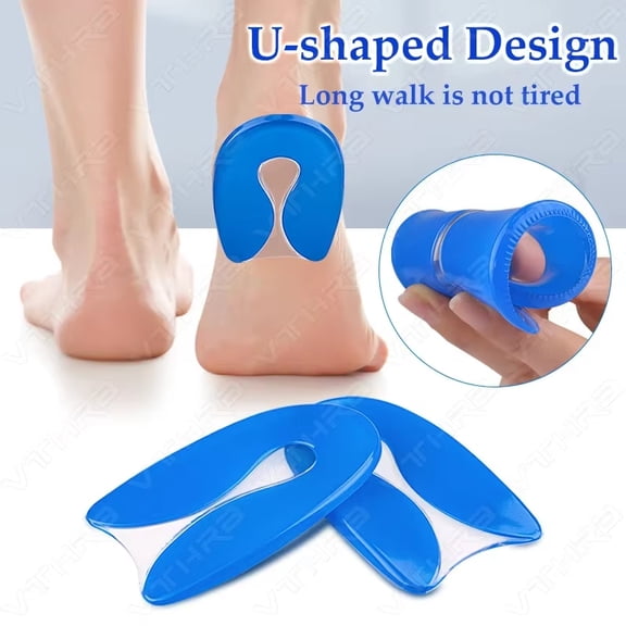 2 Pair Plantar Fasciitis Foot Pain Relieve Heel Cushion Support Silicone Gel Half Insoles Protectors Shoe Pad Feet Care Inserts