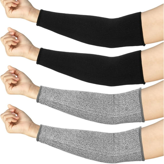 2 Pair Protective Arm Sleeves for Thin Skin Anti-Cut Burn Resistant Cover Forearm Sleeve for Cooking Construction