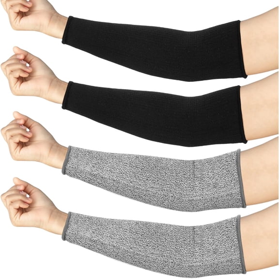 2 Pair Protective Arm Sleeves for Thin Skin Anti-Cut Burn Resistant Cover Forearm Sleeve for Cooking Construction
