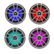 2 Pair Qty 4 of Infinity Reference 6.5" 225 Watt Waterproof Marine LED Speakers Titanium, Bulk Packaging