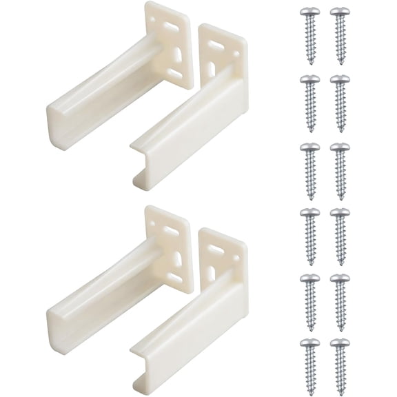 2 Pair Rear Drawer Track Socket Mounting Back Plate Bracket, Plastic Drawer Slide Socket Back Plate Bracket for Kitchen Cabinet Drawer and More, with Screws, 2 Set (Left & Right)