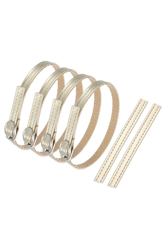 2 Pair Replacement Ankle Strap for Heels Detachable High Heels Shoe Straps Adjustable PU Leather Shoe Bands for Loose Shoe Slippers Sandals Anti-Loose, Gold