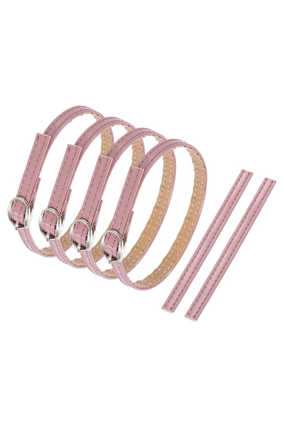 2 Pair Replacement Ankle Strap for Heels Detachable High Heels Shoe Straps Adjustable PU Leather Shoe Band, Lotus Root Pink
