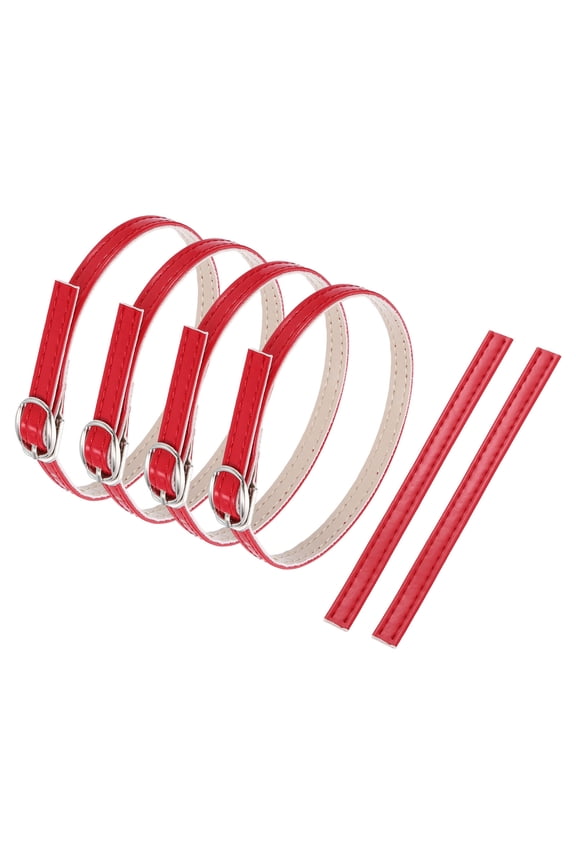 2 Pair Replacement Ankle Strap for Heels Detachable High Heels Shoe Straps Adjustable PU Leather Shoe Band, Red