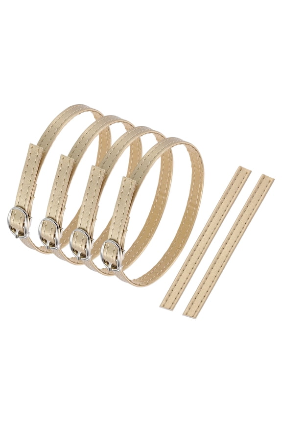 2 Pair Replacement Ankle Strap for Heels Detachable High Heels Shoe Straps Adjustable PU Leather Shoe Bands, Champagne Gold