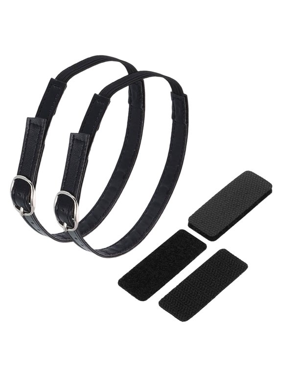 2 Pair Replacement Ankle Strap for Heels Leather Shoe Bands, Matte Black
