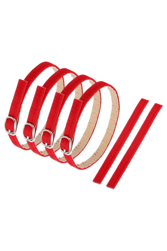 2 Pair Replacement Ankle Strap for Heels Leather Shoe Bands, Matte Red