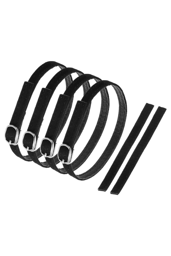 2 Pair Replacement Ankle Straps for Heels Detachable High Heels Shoe Straps Adjustable PU Leather Shoe Bands for Loose Shoe Slippers Sandals Anti-Loose, Black