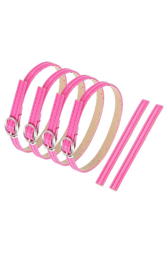 2 Pair Replacement Ankle Straps for Heels Detachable High Heels Shoe Straps Adjustable PU Leather Shoe Bands for Loose Shoe Slippers Sandals Anti-Loose, Rose Red