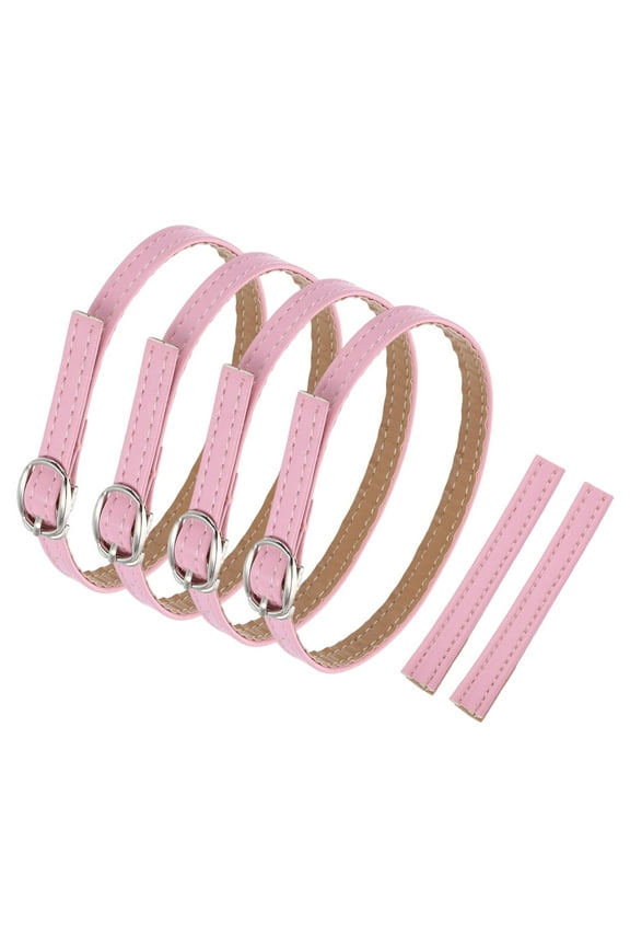 2 Pair Replacement Ankle Straps for Heels Detachable High Heels Shoe Straps Adjustable PU Leather Shoe Band, Pink