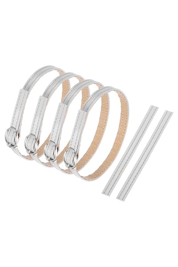 2 Pair Replacement Ankle Straps for Heels Detachable High Heels Shoe Straps Adjustable PU Leather Shoe Bands, Light Gray