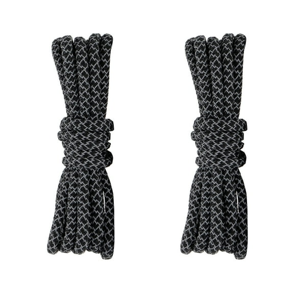 2 Pair Round Reflective Rope Shoelaces Replacement Boot laces for Sneakers Boots