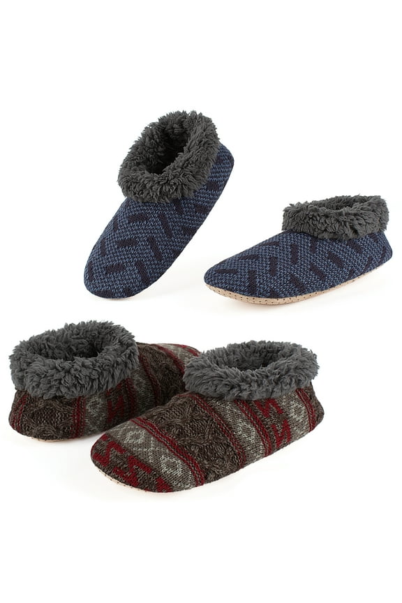 2-Pair Soft Sole Slippers Husband Christmas Gifts For Men, Fuzzy Sock Gifts For Elderly Men, Warm Cozy Men Gifts For Christmas, Christmas Gifts For Dad Papa Step Father