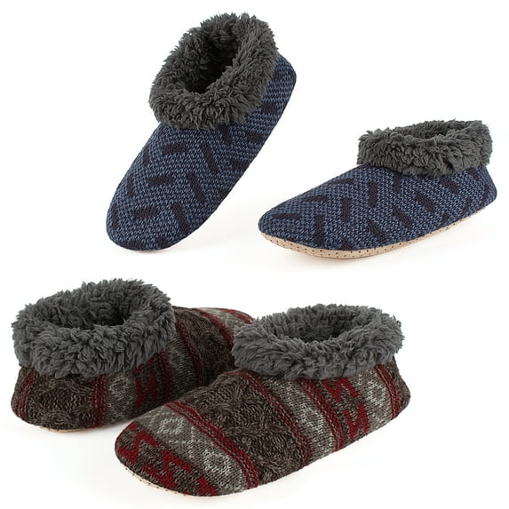 2-Pair Soft Sole Slippers Mens Gifts For Christmas Unique, Fuzzy Sock Christmas Gifts For Dad From Daughter, Warm Cozy Dad Christmas Gifts From Son, Get Well Soon Gifts For Men