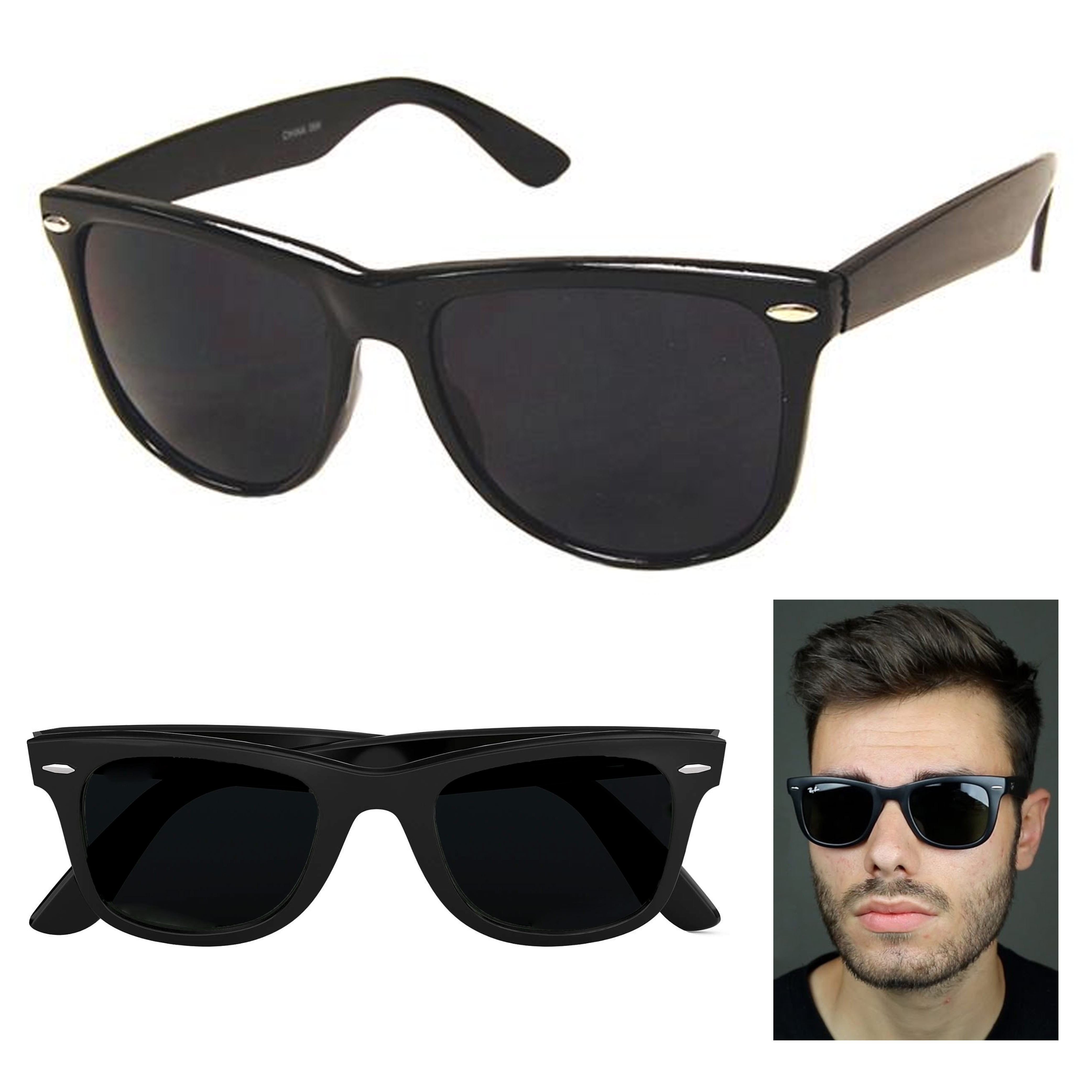 Carlton London Black Lens & Blue Aviator Sunglasses With Uv Protected –  Carlton London Online