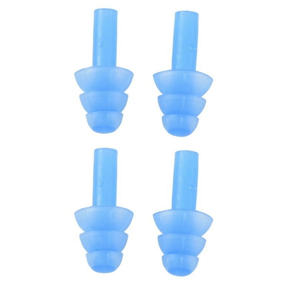 2 Pair Swimming Dive Flexible Silicone Ear Plugs Earplug Blue_wm25