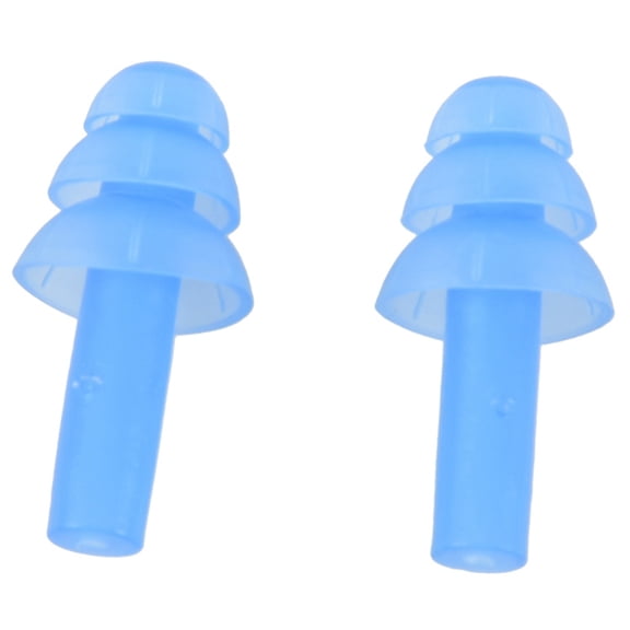 2 Pair Swimming Dive Flexible Silicone Ear Plugs Earplug Blue