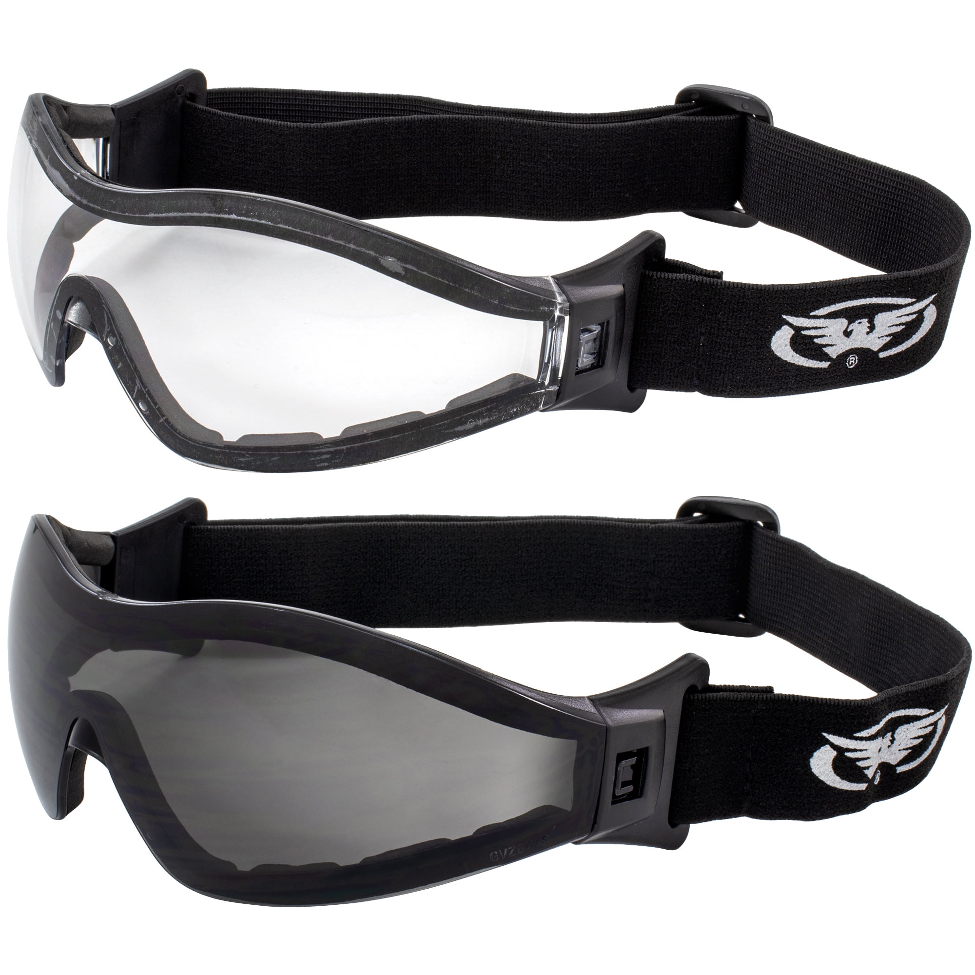 2 Pair Z-33 Foam Padded Anti-Fog Skydiving Motorcycle ATV Riding Paintball Safety Goggles