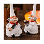 2 Pair of American Village Retro Top Hat Chef Plastic Decoration Kitchen Restaurant Home Cafe