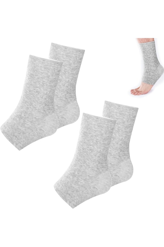 2 Pair of Compre Bamboo Foot leeve,Keep Warm Ankle ock leeve, uitable for Cold Protection Againt welling and prain (Gray,One ize Fit All)