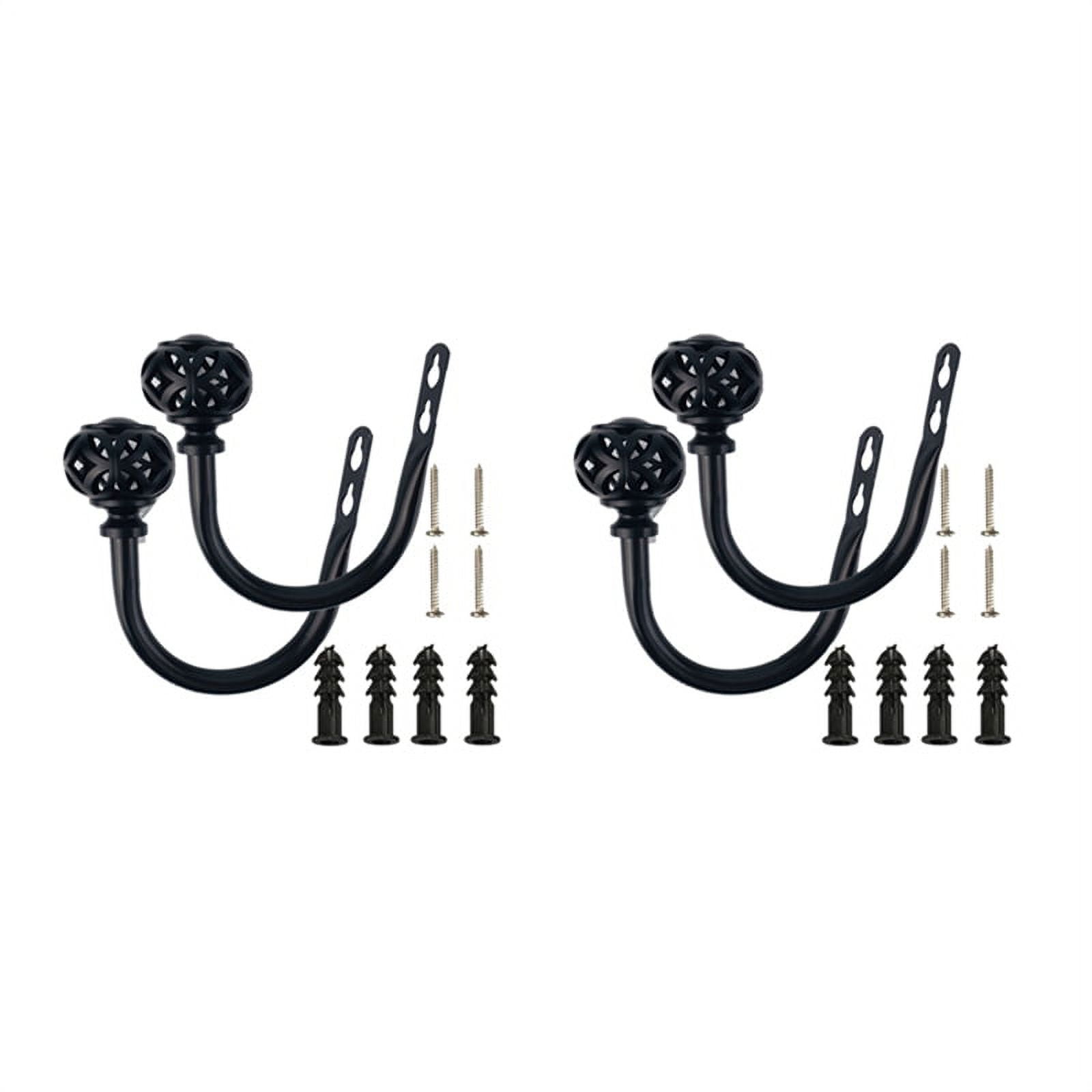 2 Pair of Metal Curtain Hooks Retro Wall Mounted Curtain Hold Back