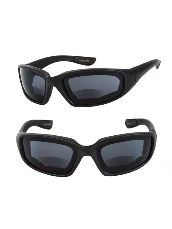 2 Pair of Motorcycle Bifocal Sunglasses with Foam Padding