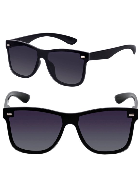 2 Pair of "The Omni" Lightweight Polarized Sunglasses for Men and Women, Gradient Lenses and Spring Hinges - Jet