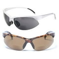 thumbnail image 1 of 2 Pair of Unisex Bifocal Sport Wrap Sunglasses - Outdoor Reading Sunglasses - Silver/Tortoise - 2.50, 1 of 6