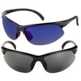 thumbnail image 1 of 2 Pair of Unisex Bifocal Sport Wrap Sunglasses - Outdoor Reading Sunglasses - Black/Open Road Blue - 2.00, 1 of 6