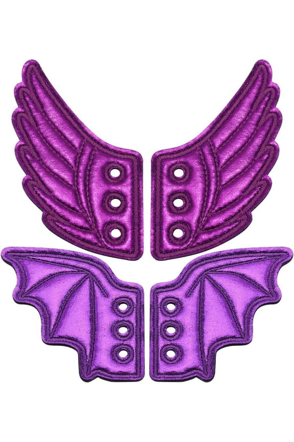 2 Pairs 2 Styles Angel Shoe Wings Accessories Cloth Wings Shoes Decorations Lace for Sneakers Canvas Sport PU Shoes 1set