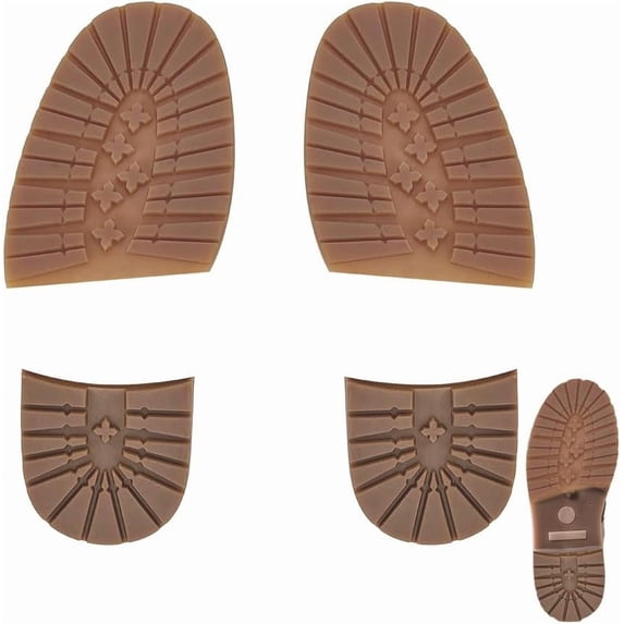 2 Pairs 2 Styles Shoe Sole Replacement Rubber Half Sole and Heels Non-Slip Heel Pads Shoe Bottom Protector Shoe Repair Replacement for Leather Shoes Sports Shoes Boots