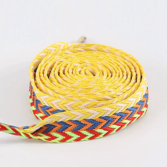 2 Pairs 3/5" Fat Thick Shoe Laces for Sneakers, Wide Wave Pattern Shoelaces for Athletic Replacement Shoelaces for Men Women - 47 inch / 120CM