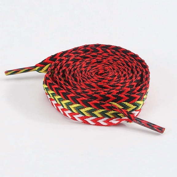 2 Pairs 3/5" Fat Thick Shoe Laces for Sneakers, Wide Wave Pattern Shoelaces for Athletic Replacement Shoelaces for Men Women - 47 inch / 120CM