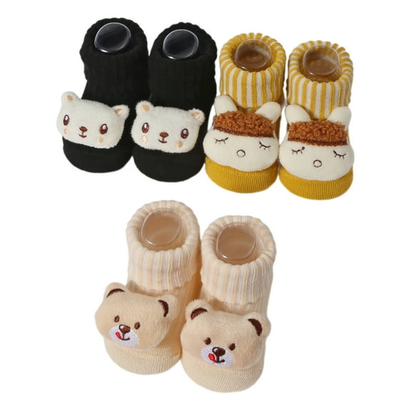 2 Pairs/3 Pairs Baby Ankle Socks Knitted Socks with Cartoon Pattern Cotton Socks Soft Socks for Newborns 3-12 Month