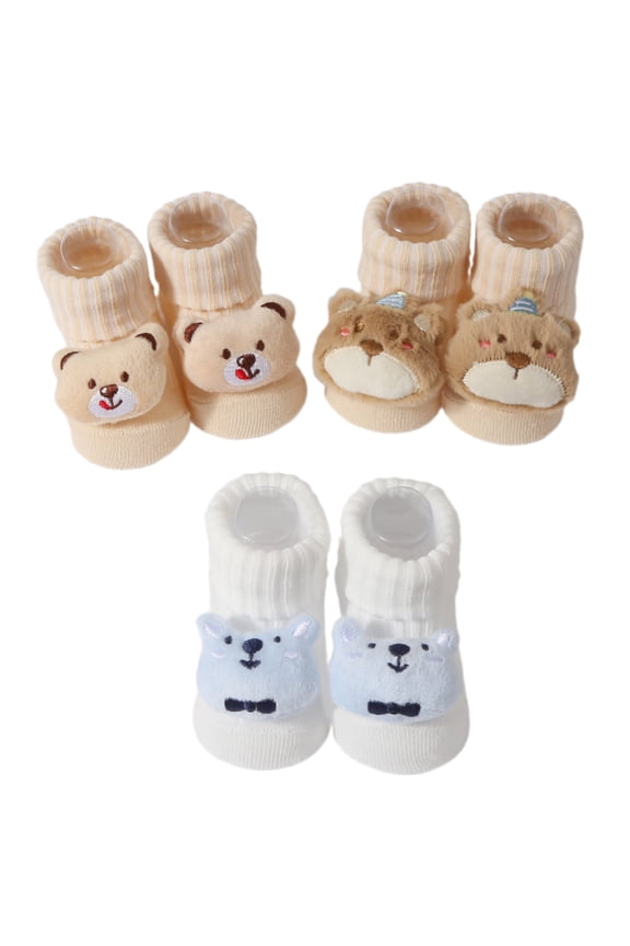2 Pairs/3 Pairs Baby Ankle Socks Knitted Socks with Cartoon Pattern Cotton Socks Soft Socks for Newborns 3-12 Month