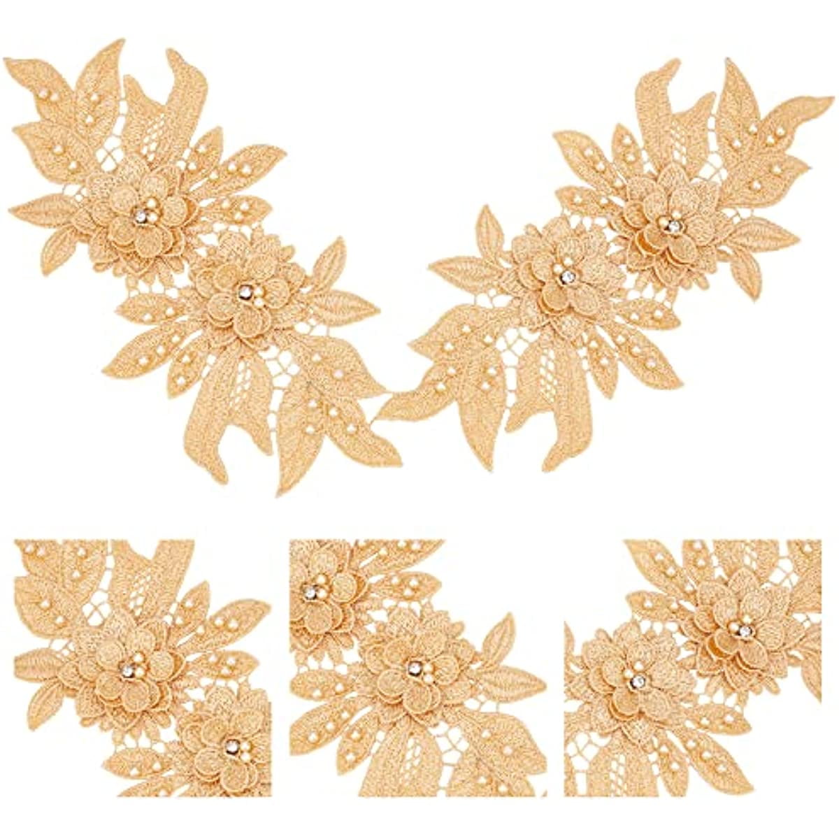 Floral Beaded 3-D Applique in Black Perfect for Costume 