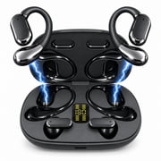 2 Pairs 4-in-1 Open Ear OWS True Wireless Earbuds, Bluetooth 5.4 Earhook Headphones with ENC Noise Cancellation, HiFi Stereo, LED Display Charging Case, Long Ba
