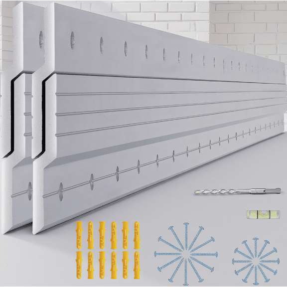 2 Pairs 41-Inch Aluminum Cleat Hangers, 500 lb Capacity, Interlocking Z Clips Wall Brackets for Mirrors, Shelves, Frames