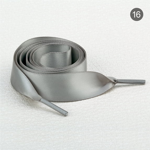 2 Pairs 47" Flat Satin Ribbon Shoelaces Silk Shoestring Wide Shoe Laces for Sneaker Skate Shoes Boots Sport Shoes