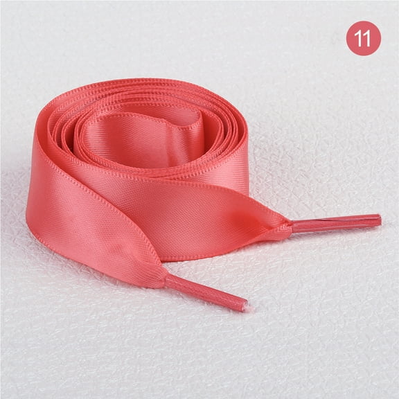 2 Pairs 47" Flat Satin Ribbon Shoelaces Silk Shoestring Wide Shoe Laces for Sneaker Skate Shoes Boots Sport Shoes